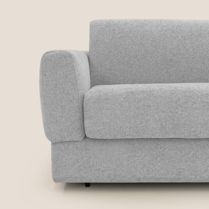 Happy Divano letto matrimoniale con materasso h18 cm in tessuto impermeabile T10 grigio chiaro 