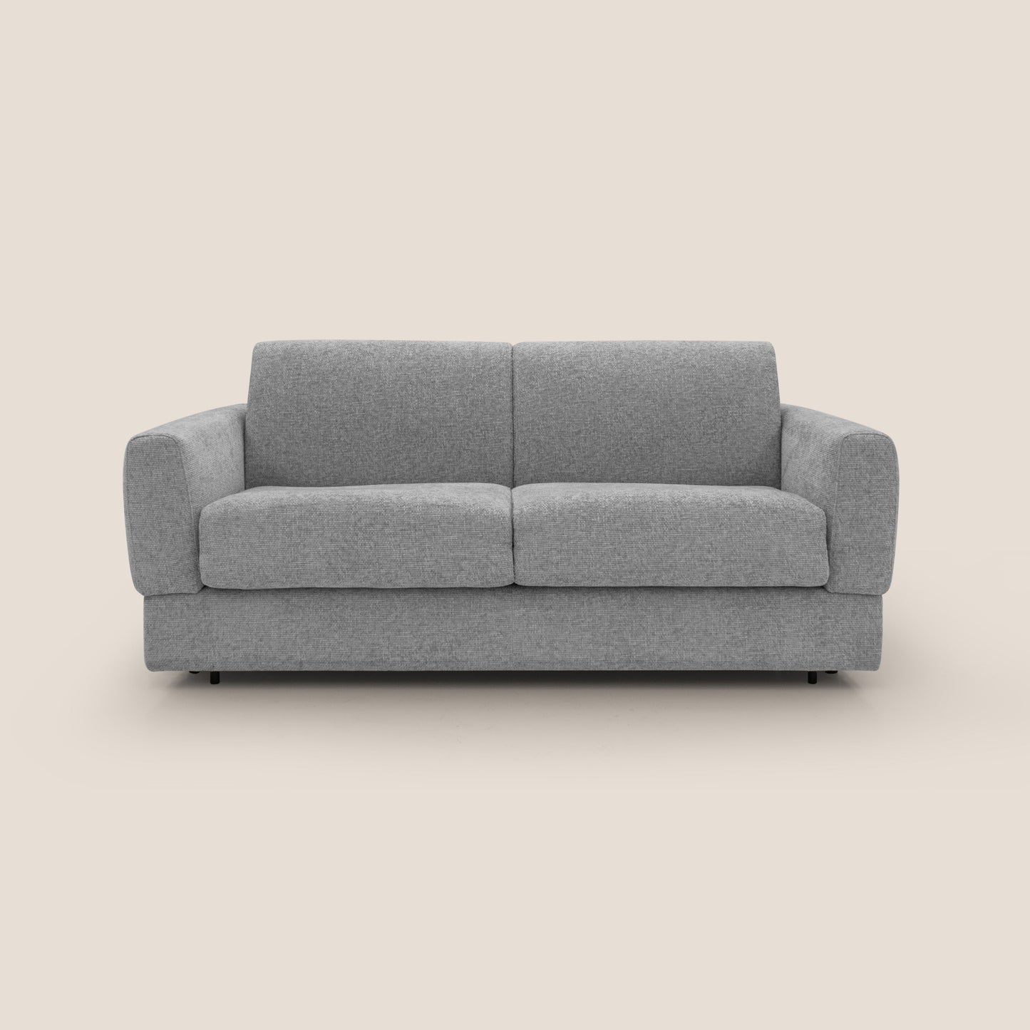 Happy Divano letto matrimoniale con materasso h18 cm in tessuto impermeabile T10 grigio 