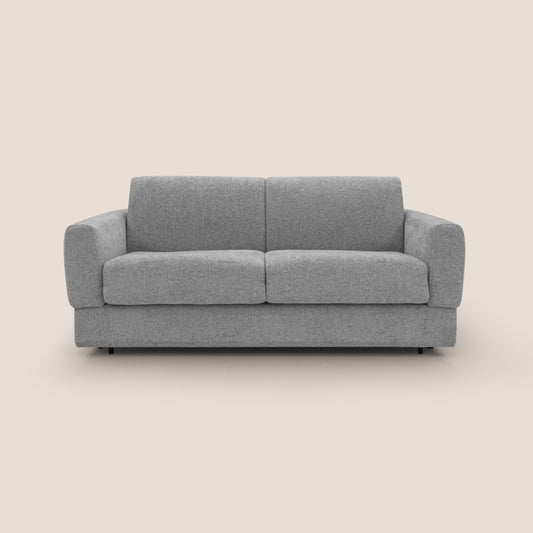 Happy Divano letto matrimoniale con materasso h18 cm in tessuto impermeabile T10 grigio 