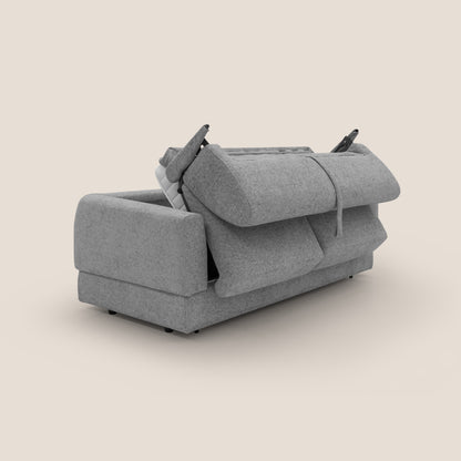 Happy Divano letto matrimoniale con materasso h18 cm in tessuto impermeabile T10 grigio 