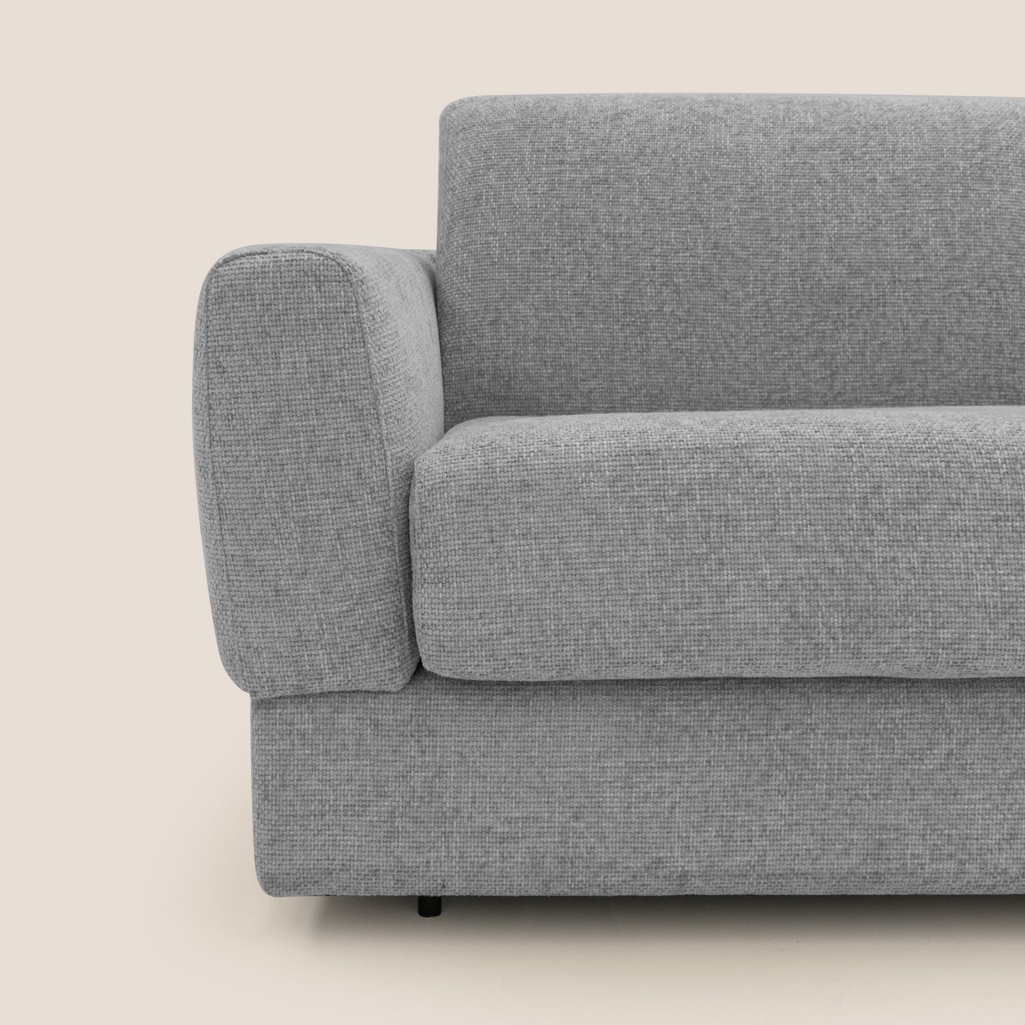 Happy Divano letto matrimoniale con materasso h18 cm in tessuto impermeabile T10 grigio 