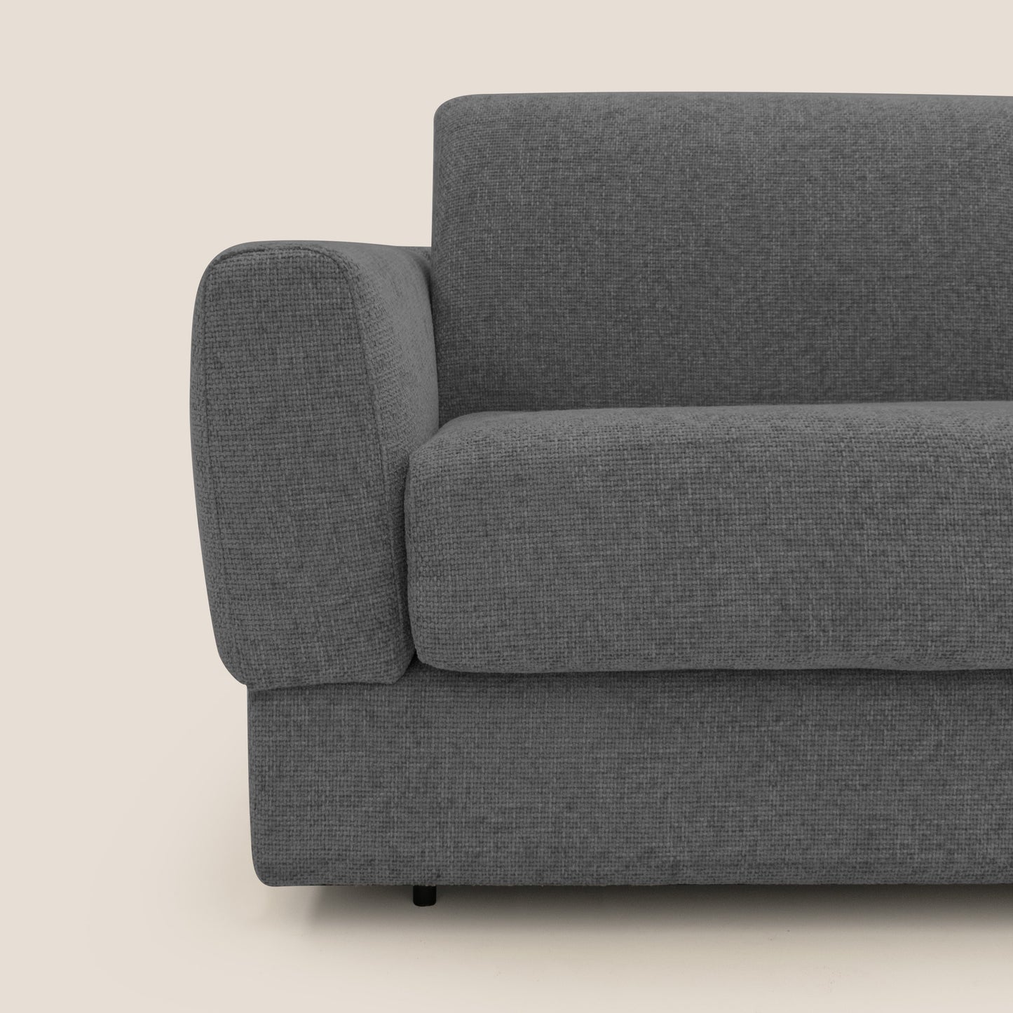 Happy Divano letto matrimoniale con materasso h18 cm in tessuto impermeabile T10 antracite 