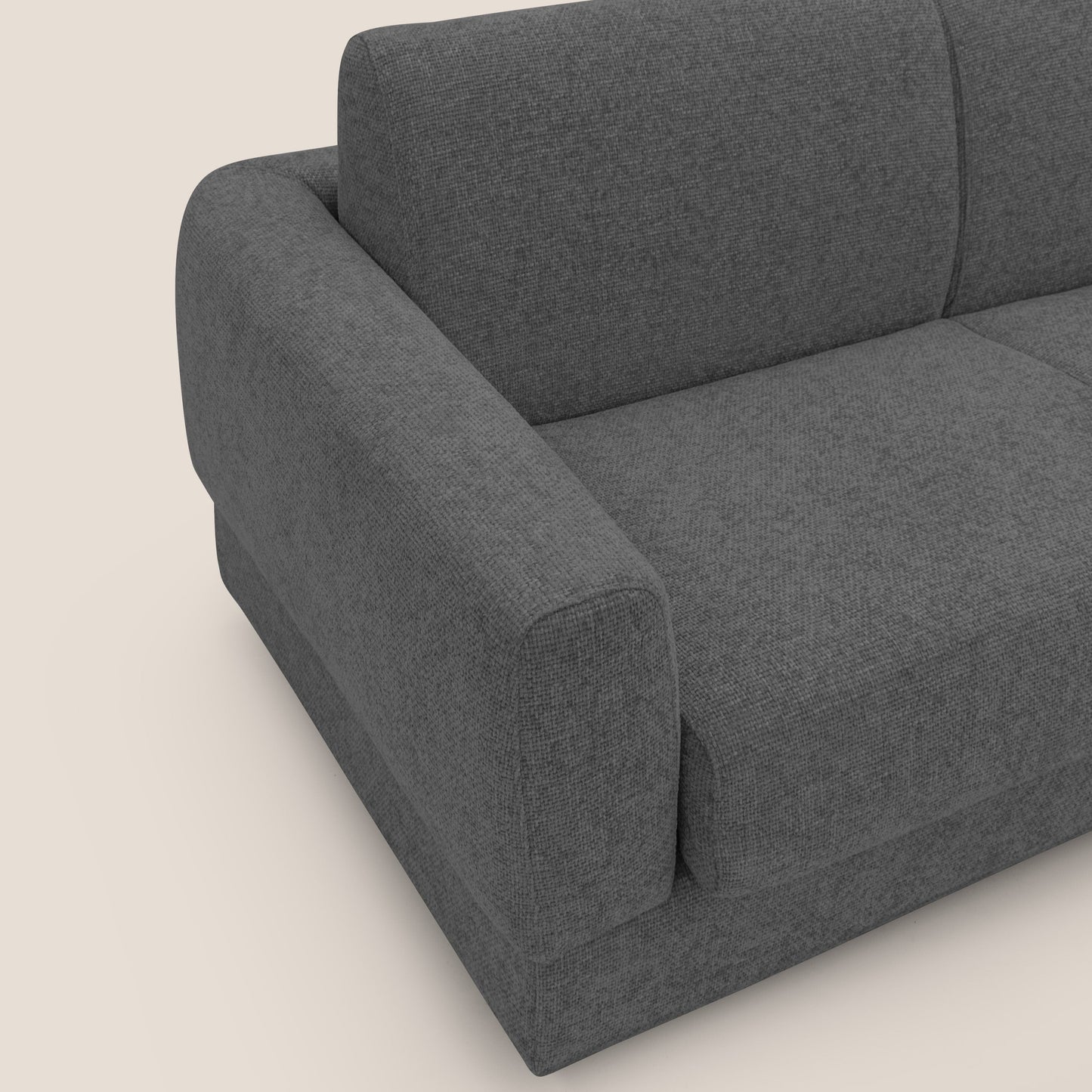 Happy Divano letto matrimoniale con materasso h18 cm in tessuto impermeabile T10 antracite 