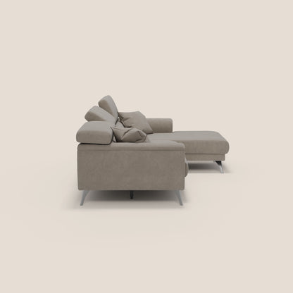 Caravaggio Divano angolare con sedute scorrevoli in tessuto morbido impermeabile T02 beige