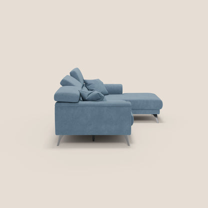 Caravaggio Divano angolare con sedute scorrevoli in tessuto morbido impermeabile T02 carta da zucchero