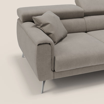 Caravaggio Divano angolare con sedute scorrevoli in tessuto morbido impermeabile T02 beige