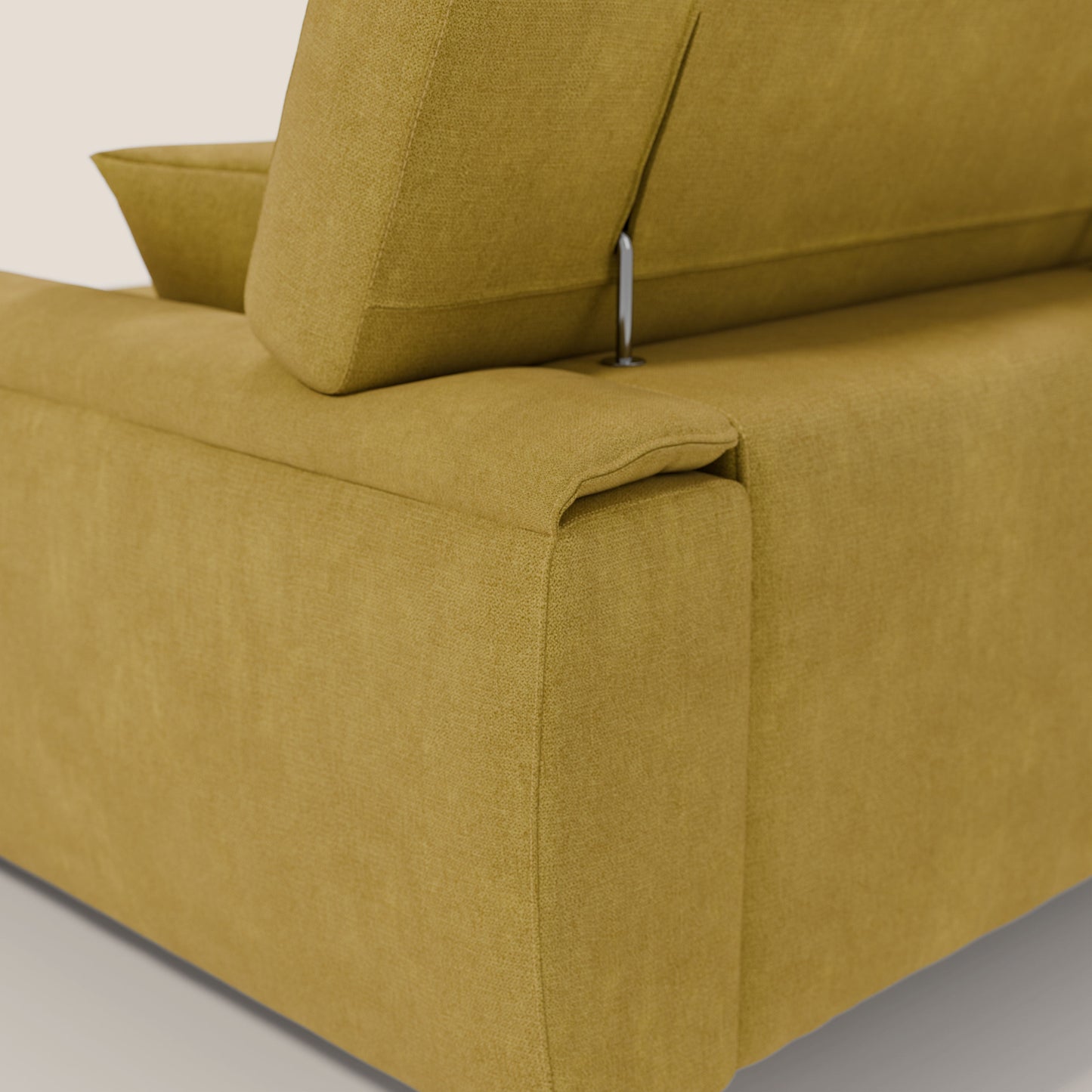 Caravaggio Divano angolare con sedute scorrevoli in tessuto morbido impermeabile T02 giallo