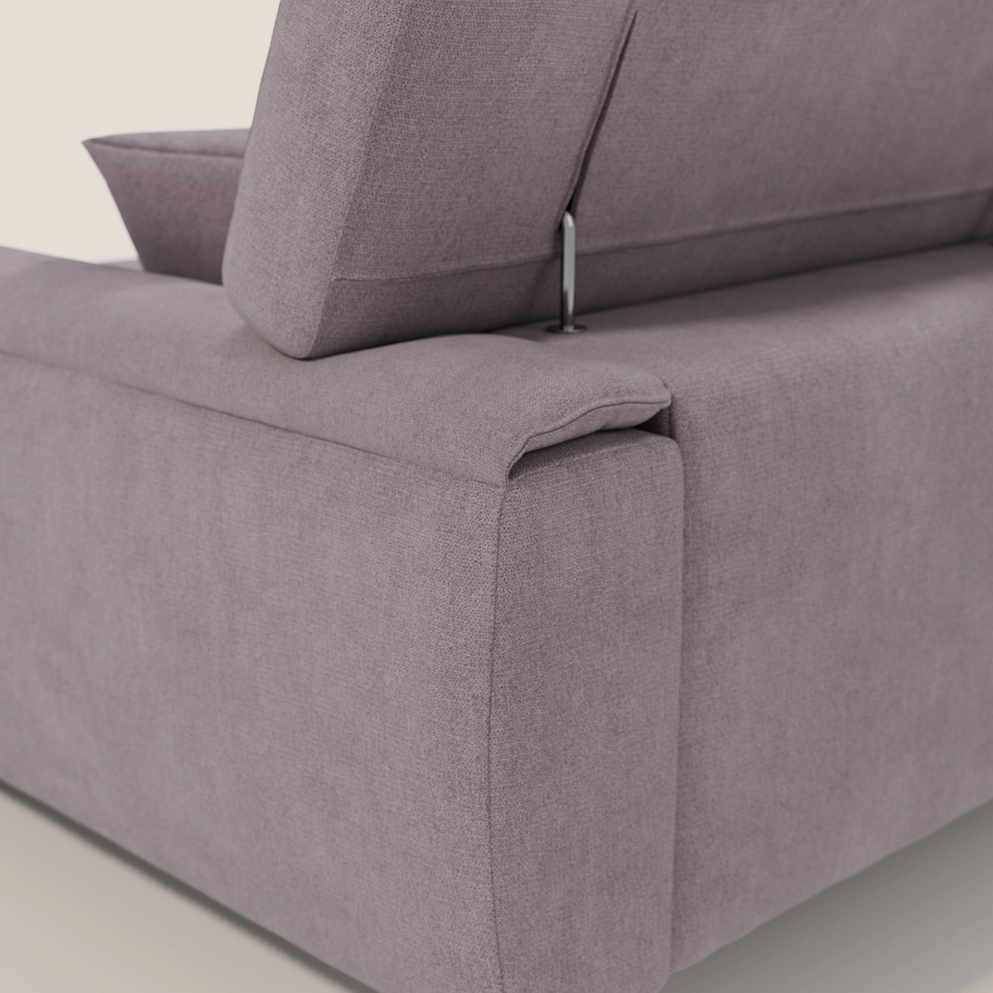 Caravaggio Divano angolare con sedute scorrevoli in tessuto morbido impermeabile T02 rosa