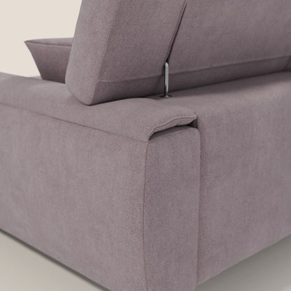 Caravaggio Divano angolare con sedute scorrevoli in tessuto morbido impermeabile T02 rosa