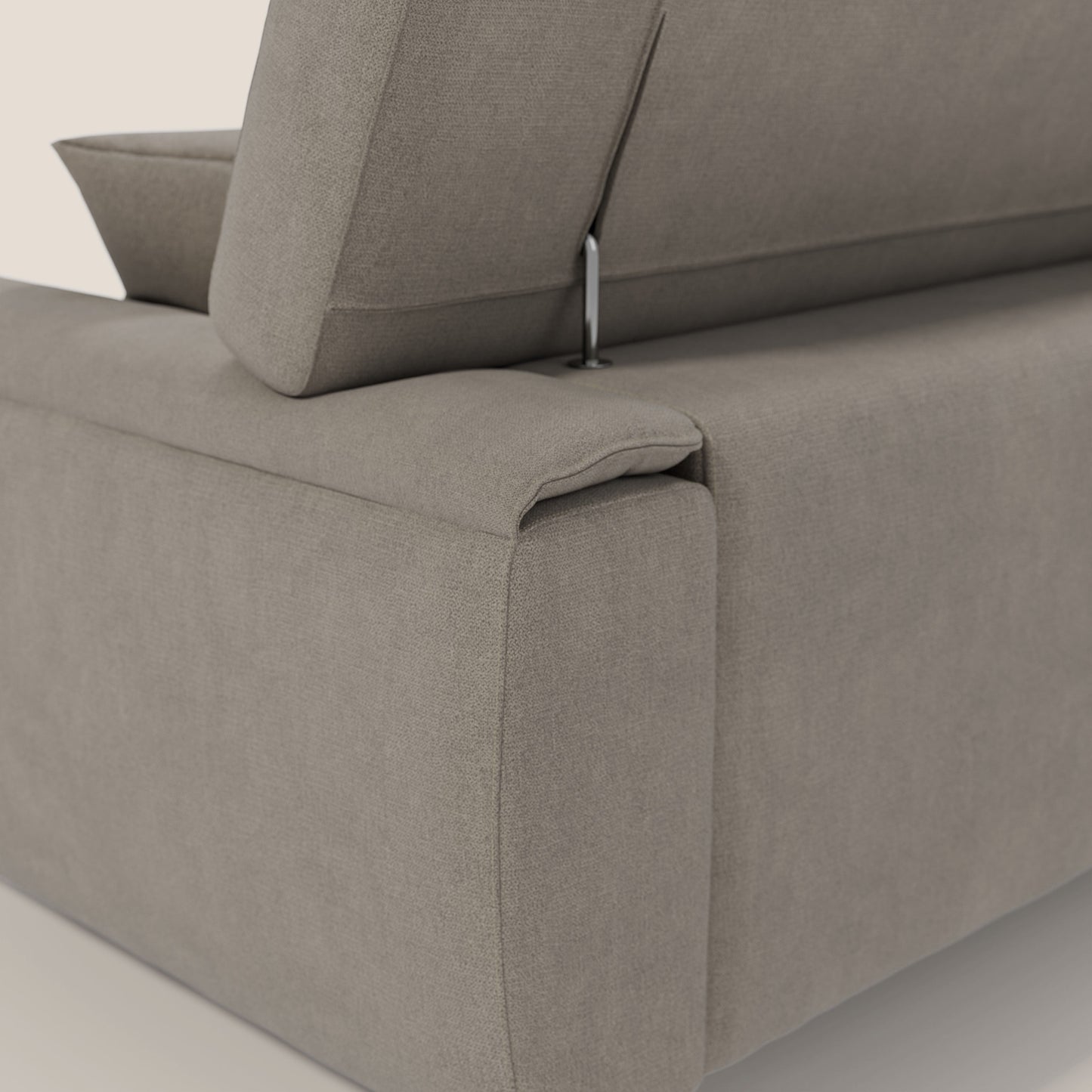 Caravaggio divano con sedute allungabili e poggiatesta reclinabili in tessuto impermeabile T02 beige