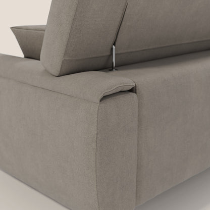 Caravaggio divano con sedute allungabili e poggiatesta reclinabili in tessuto impermeabile T02 beige