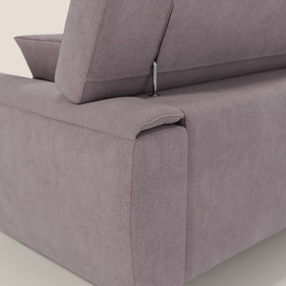 Caravaggio divano con sedute allungabili e poggiatesta reclinabili in tessuto impermeabile T02 rosa