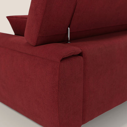 Caravaggio divano con sedute allungabili e poggiatesta reclinabili in tessuto impermeabile T02 rosso