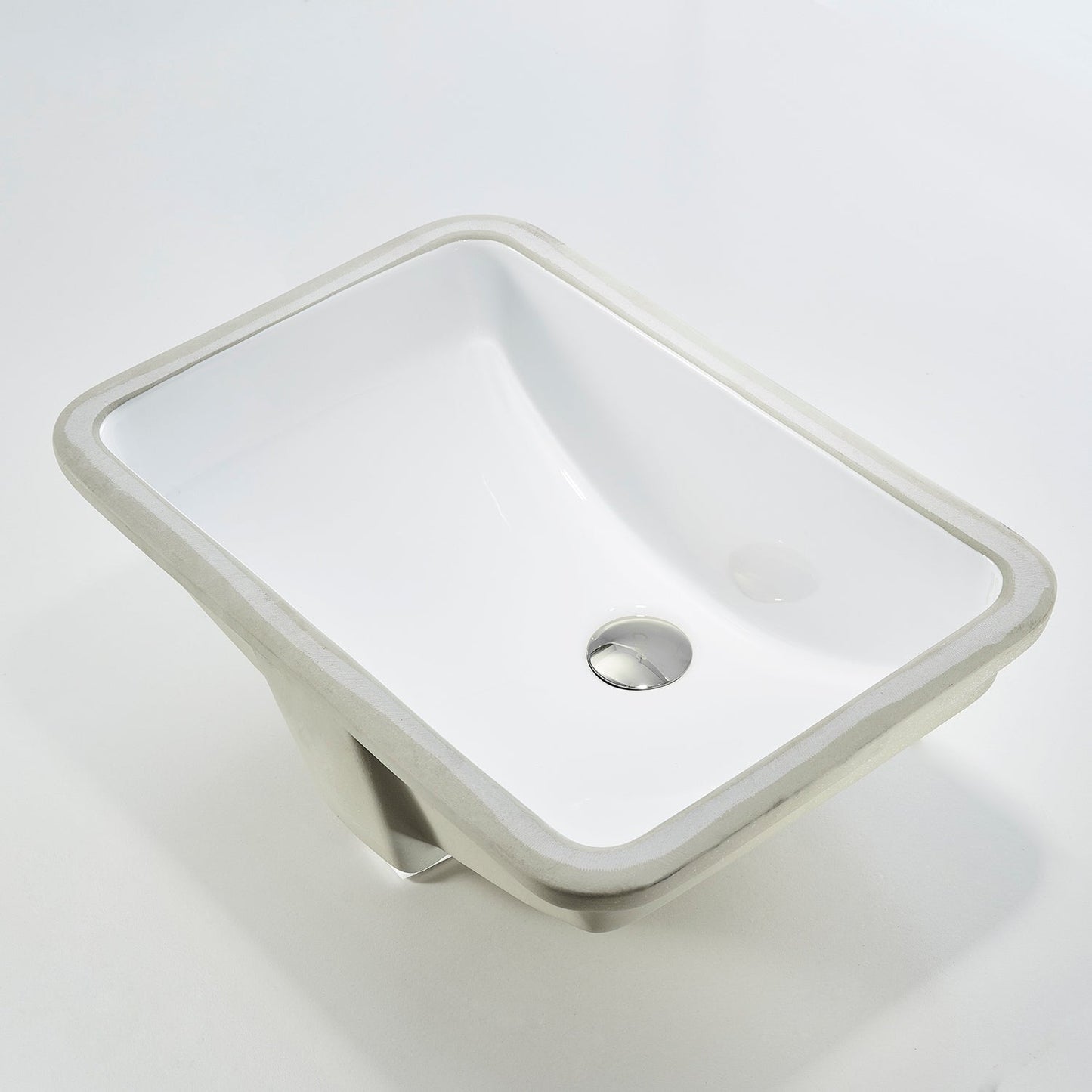 CB HOME 20'' x 14'' Undermount Bathroom Vanity Sink, Rectangle White Ceramic Bathroom Sink-(20-5/8''x14-1/2''x8-1/4'')