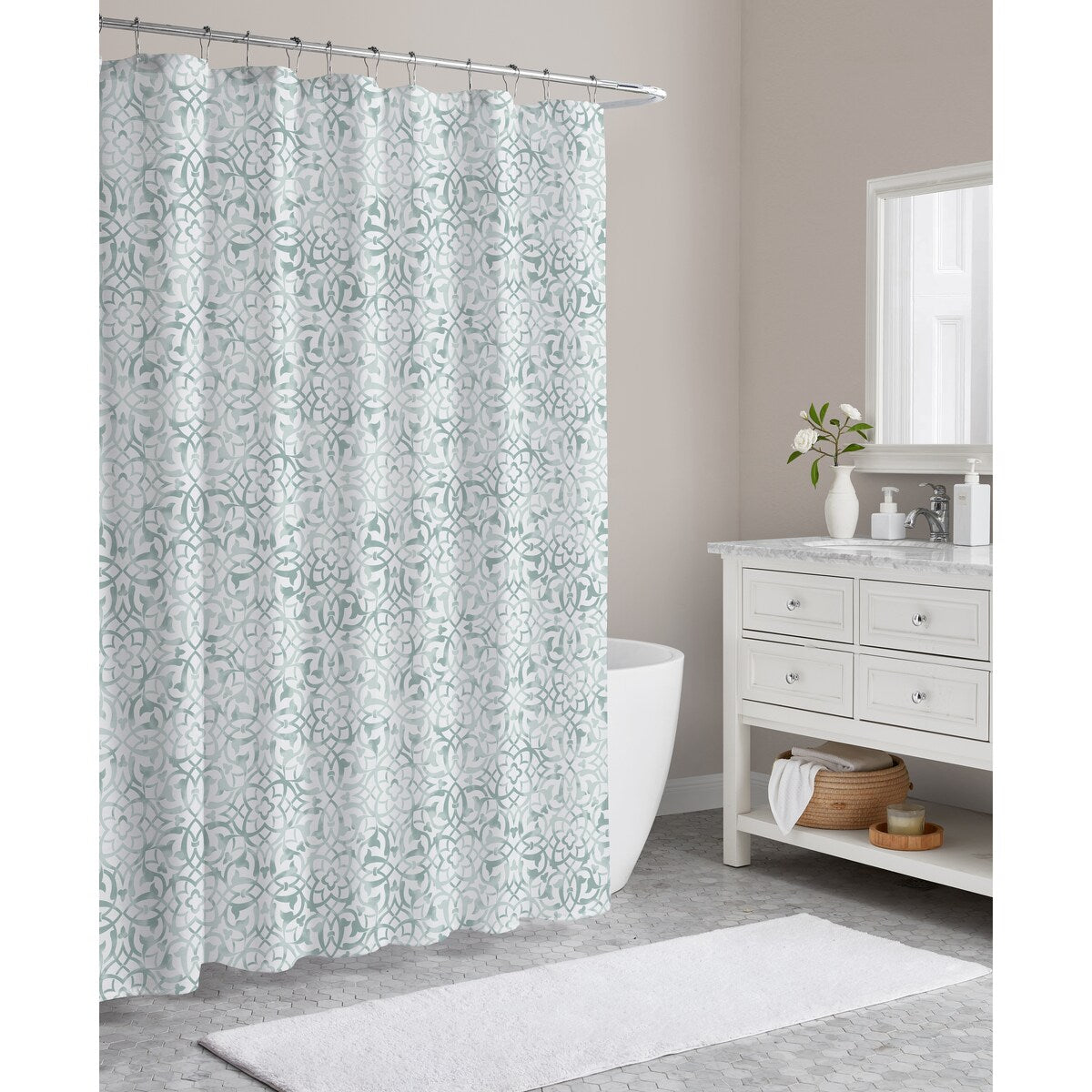CEDAR COURT Printed Polyester Canvas Shower Curtain