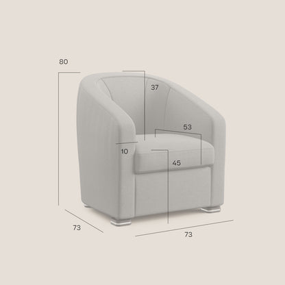 Cloe Poltroncina in tessuto smacchiabile con acqua QuickClean T08 verde