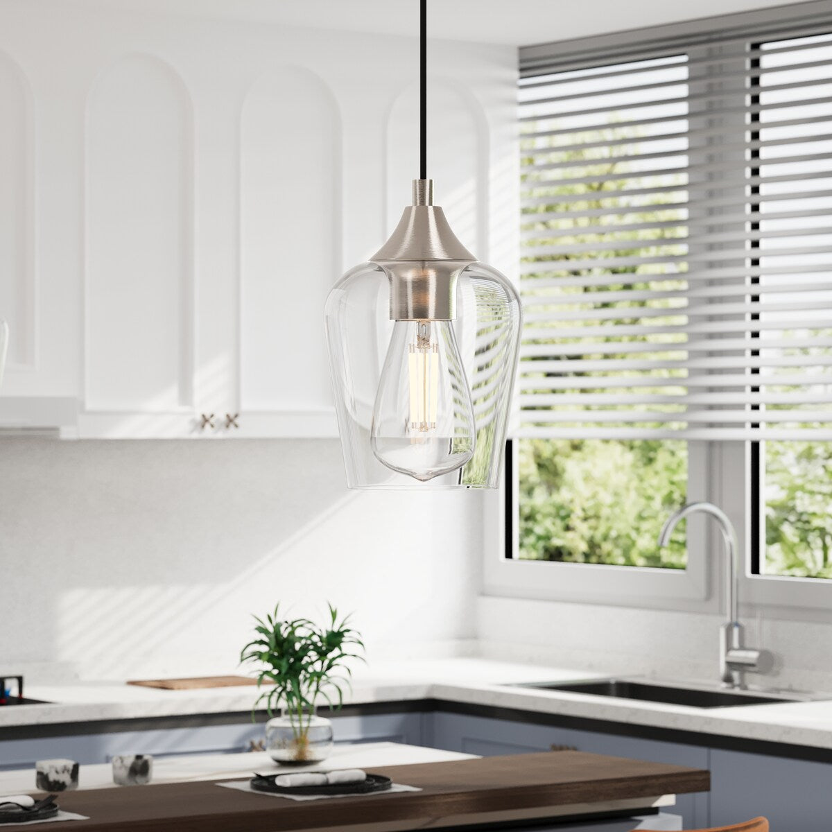 CO-Z 1 Light Pendant Light Fixture with Adjustable Height