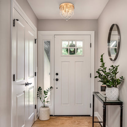 CO-Z 11 5-light Flush Mount Crystal Chandelier Ceiling Light