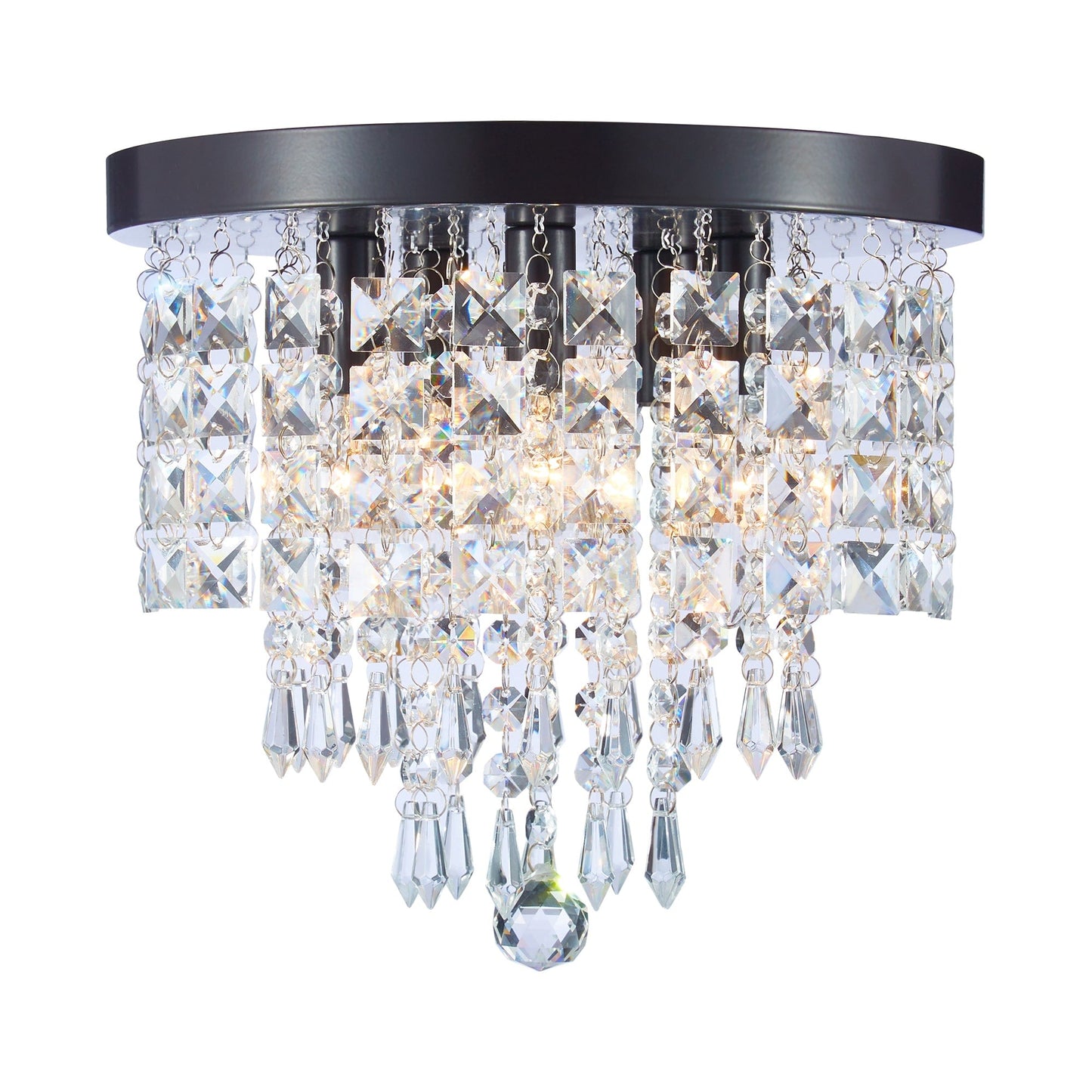 CO-Z 11 5-light Flush Mount Crystal Chandelier Ceiling Light