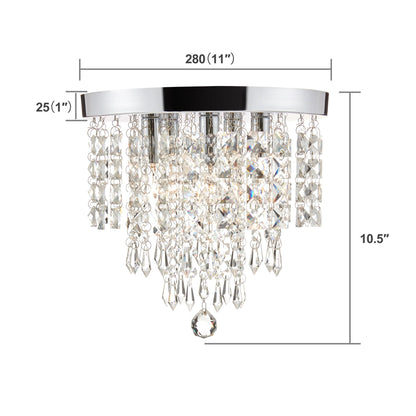 CO-Z 11 5-light Flush Mount Crystal Chandelier Ceiling Light