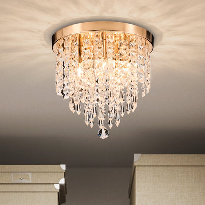 CO-Z 11 5-light Flush Mount Crystal Chandelier Ceiling Light