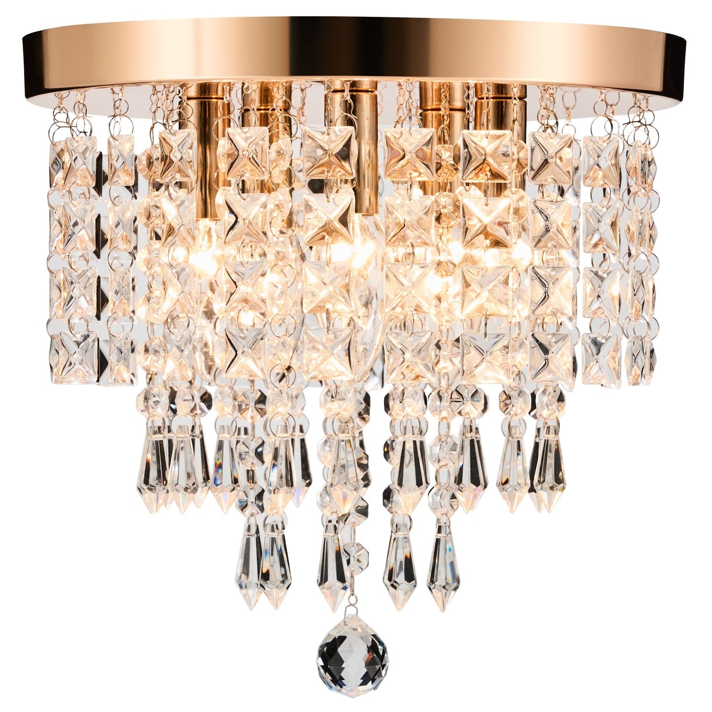 CO-Z 11 5-light Flush Mount Crystal Chandelier Ceiling Light