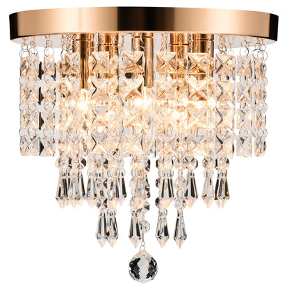 CO-Z 11 5-light Flush Mount Crystal Chandelier Ceiling Light