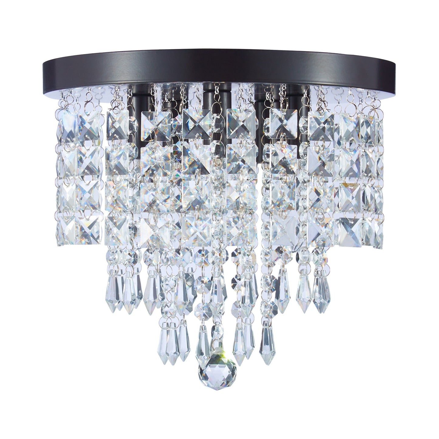 CO-Z 11 5-light Flush Mount Crystal Chandelier Ceiling Light