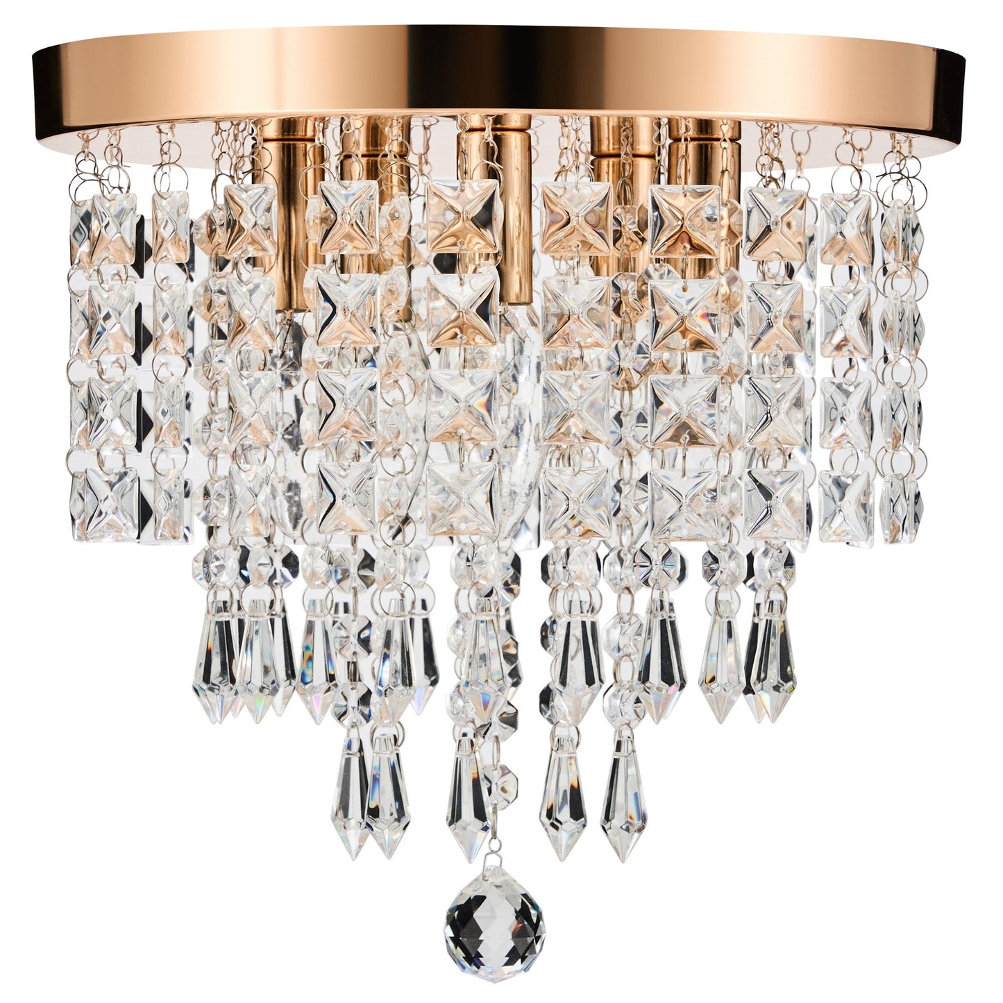CO-Z 11 5-light Flush Mount Crystal Chandelier Ceiling Light