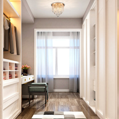 CO-Z 11 5-light Flush Mount Crystal Chandelier Ceiling Light