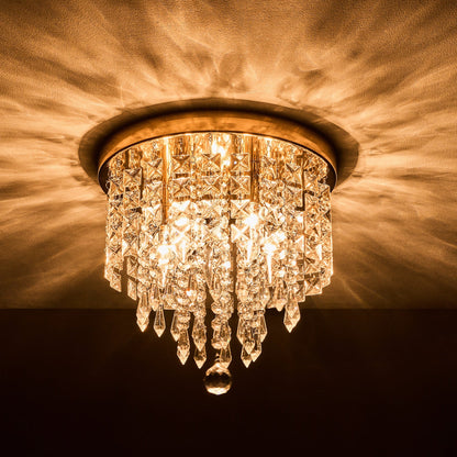 CO-Z 11 5-light Flush Mount Crystal Chandelier Ceiling Light