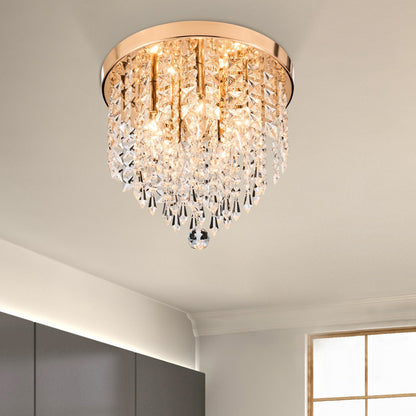 CO-Z 11 5-light Flush Mount Crystal Chandelier Ceiling Light