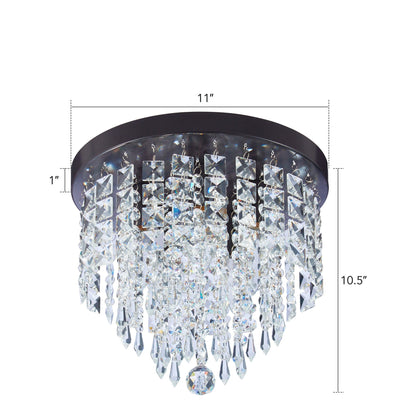 CO-Z 11 5-light Flush Mount Crystal Chandelier Ceiling Light