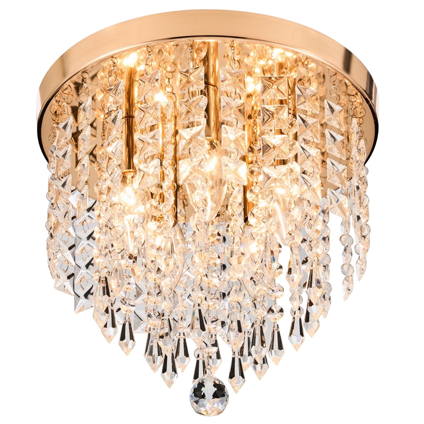 CO-Z 11 5-light Flush Mount Crystal Chandelier Ceiling Light