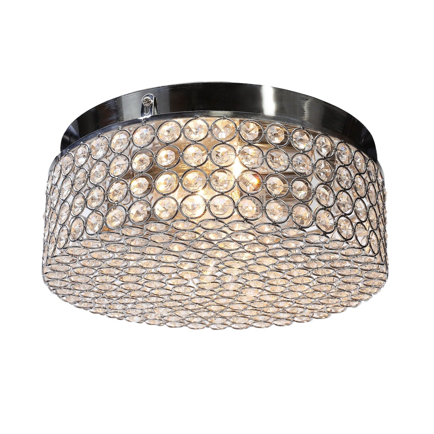 CO-Z Modern 2-Light Round Crystal Flush Mount Ceiling Light