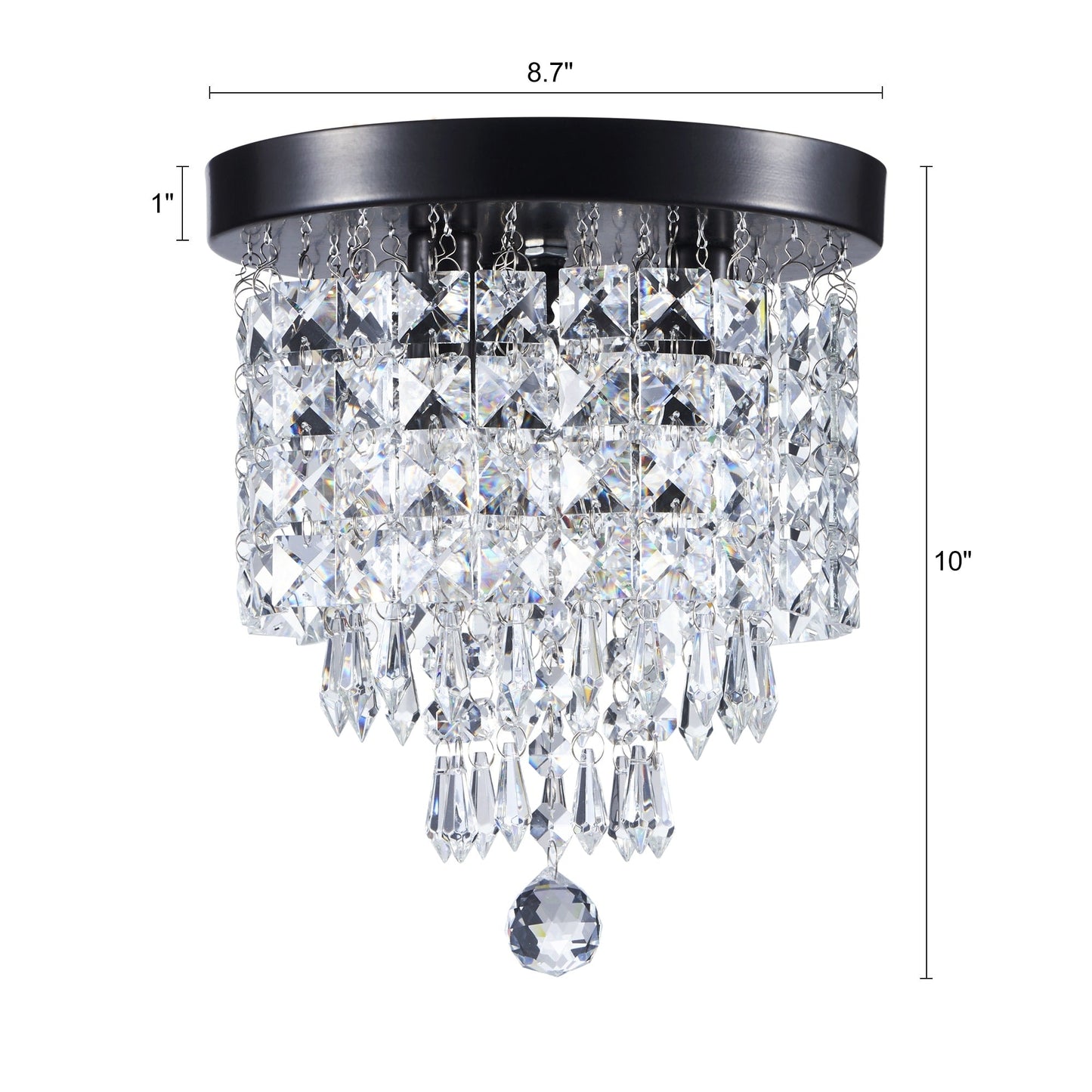 CO-Z 3-light Mini Crystal Chandelier with Raindrop Crystals