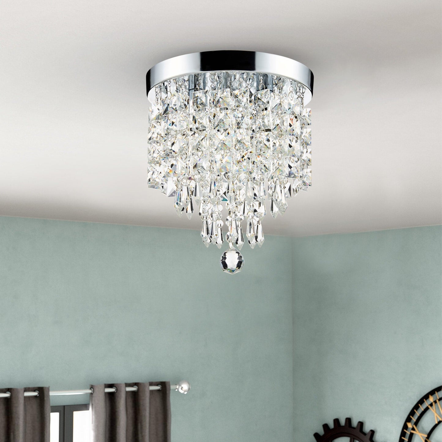 CO-Z 3-light Mini Crystal Chandelier with Raindrop Crystals