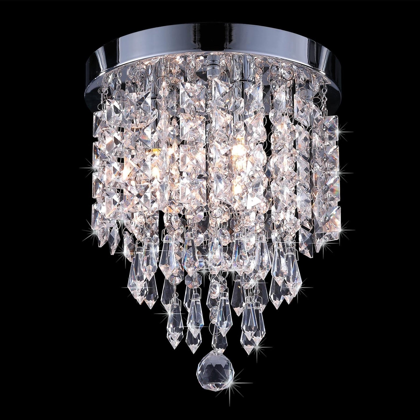CO-Z 3-light Mini Crystal Chandelier with Raindrop Crystals
