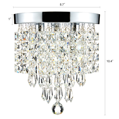 CO-Z 3-light Mini Crystal Chandelier with Raindrop Crystals