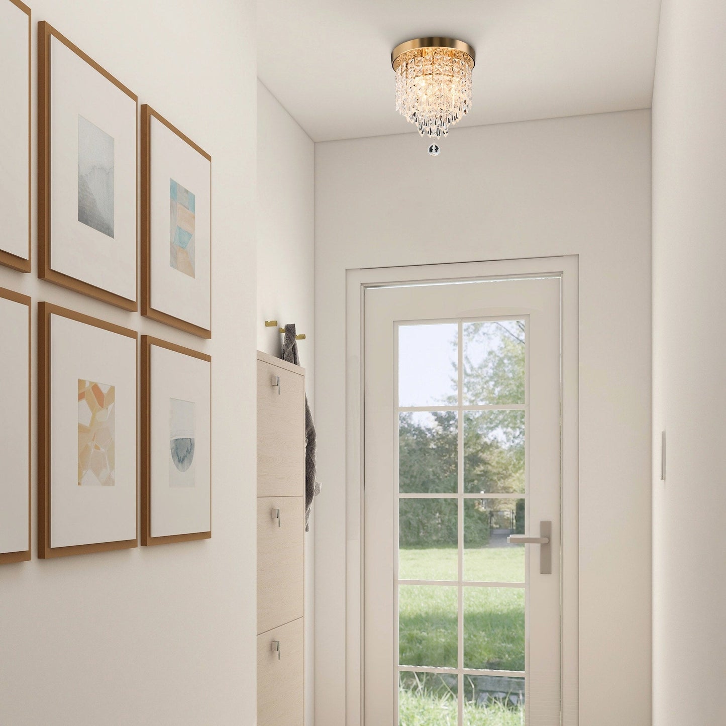 CO-Z 3-light Mini Crystal Chandelier with Raindrop Crystals