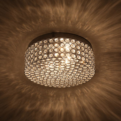 CO-Z Modern 2-Light Round Crystal Flush Mount Ceiling Light
