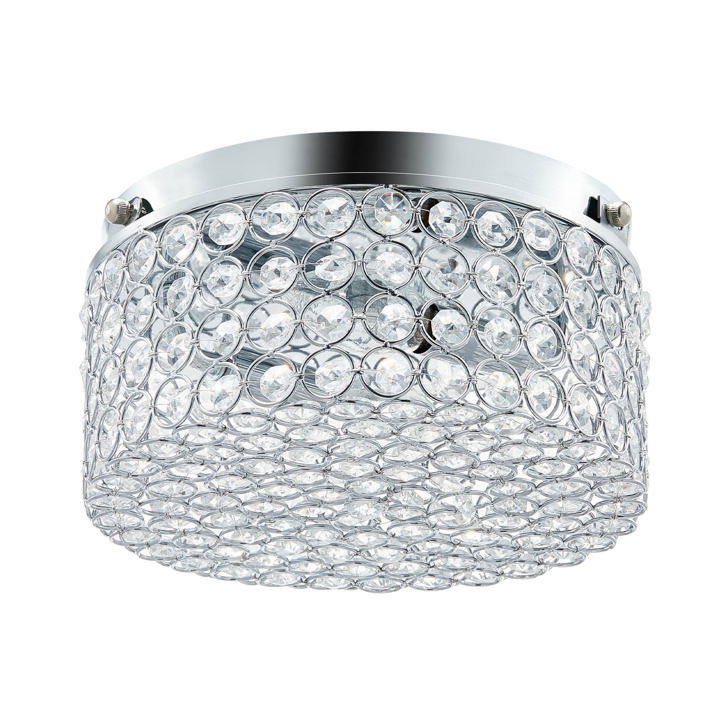CO-Z Modern 2-Light Round Crystal Flush Mount Ceiling Light