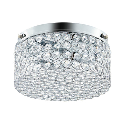 CO-Z Modern 2-Light Round Crystal Flush Mount Ceiling Light