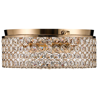 CO-Z Modern 2-Light Round Crystal Flush Mount Ceiling Light