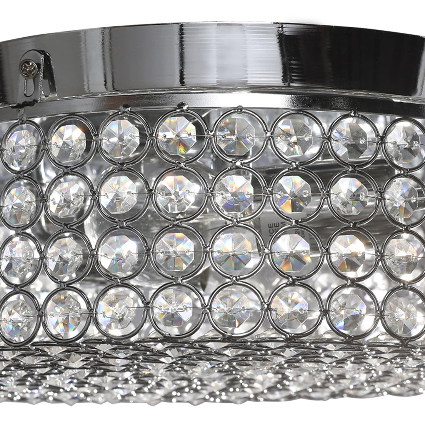 CO-Z Modern 2-Light Round Crystal Flush Mount Ceiling Light