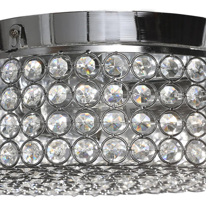 CO-Z Modern 2-Light Round Crystal Flush Mount Ceiling Light