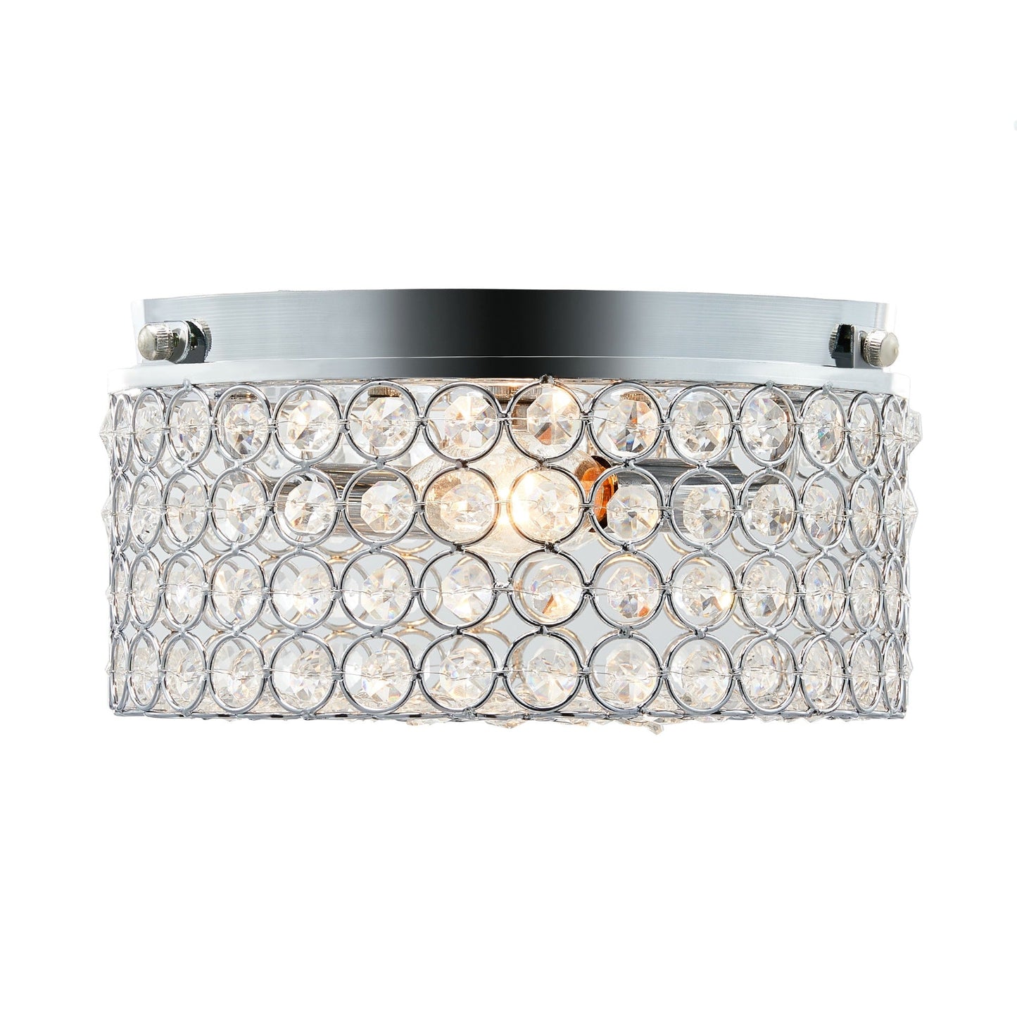 CO-Z Modern 2-Light Round Crystal Flush Mount Ceiling Light