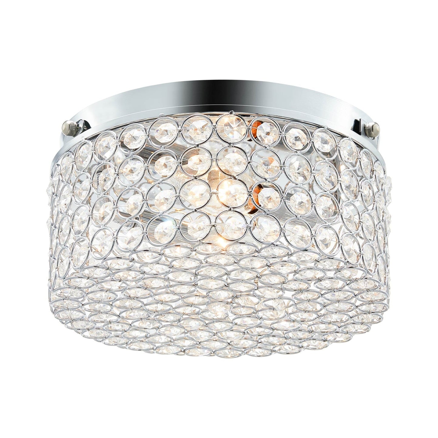 CO-Z Modern 2-Light Round Crystal Flush Mount Ceiling Light