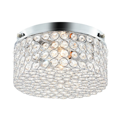 CO-Z Modern 2-Light Round Crystal Flush Mount Ceiling Light
