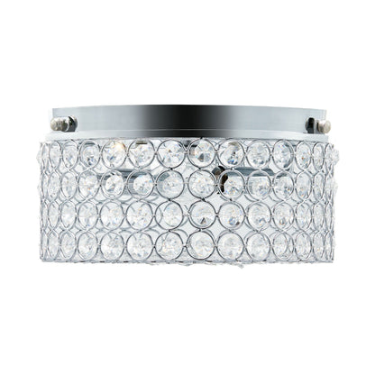 CO-Z Modern 2-Light Round Crystal Flush Mount Ceiling Light